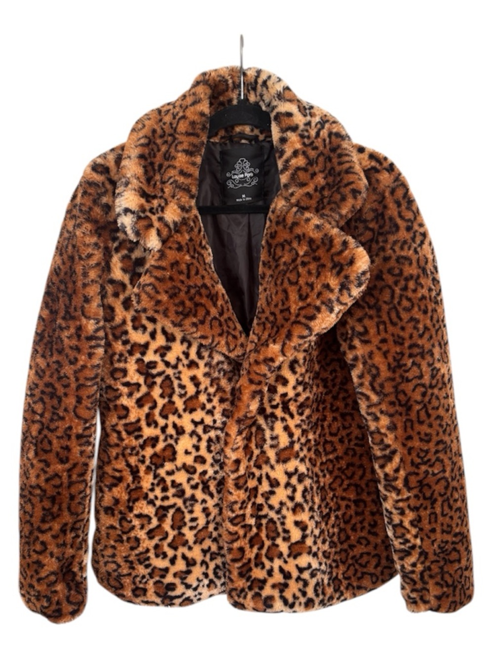 Vintage 90s Y2K Louise Paris Leopard Fur Coat Size Medium